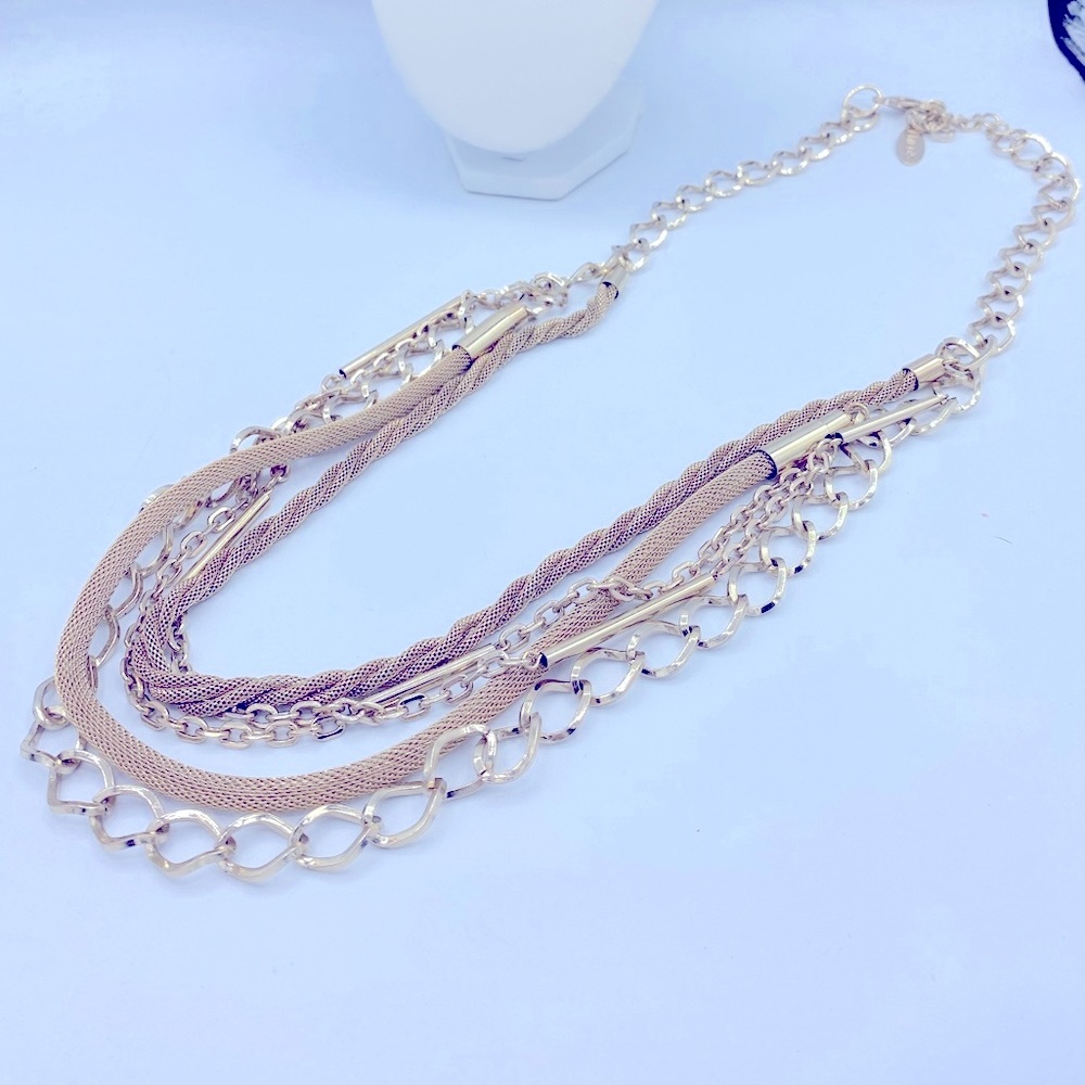 Chicos Multi Chain Layered Long Necklace Good Condition 32”  with a 4” extender